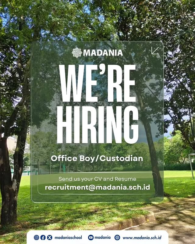 Flyer loker Office Boy / Custodian di Madania School