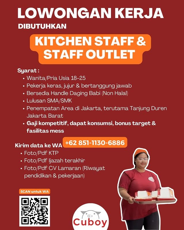 Flyer loker Kitchen Staff & Staff Outlet di Cuboy